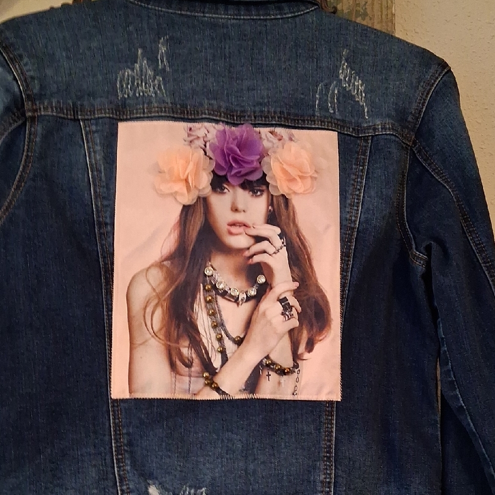 ENJEAN Artistic Blue Denim Jacket. NWOT Excellent Condition Size Med - Picture 5 of 11